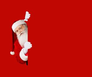 Santa Peaking around a door