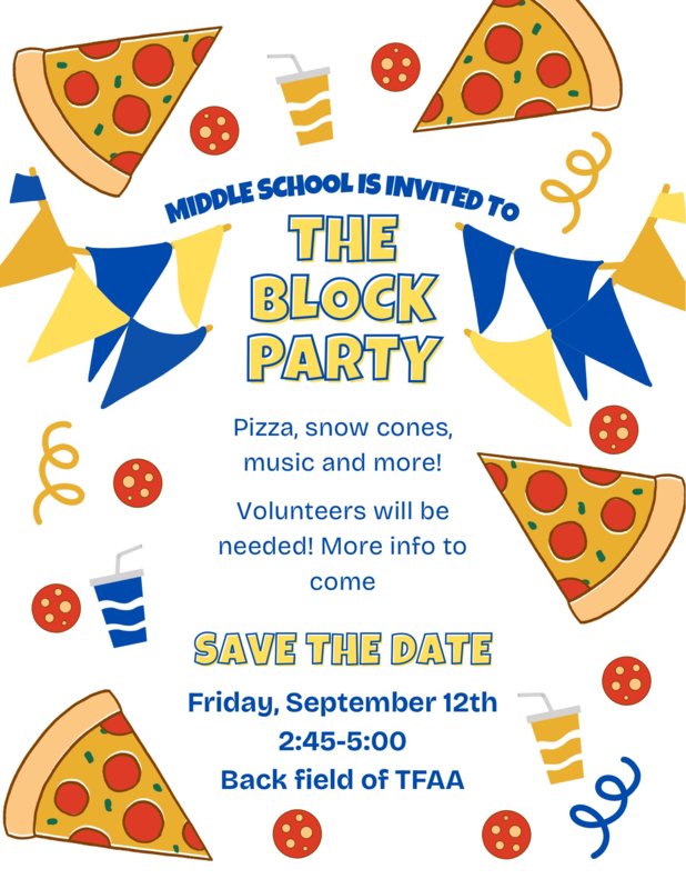 Purchase Middle School Block Party Tickets Here!