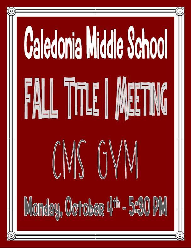 CMS Fall Title I Meeting 2021