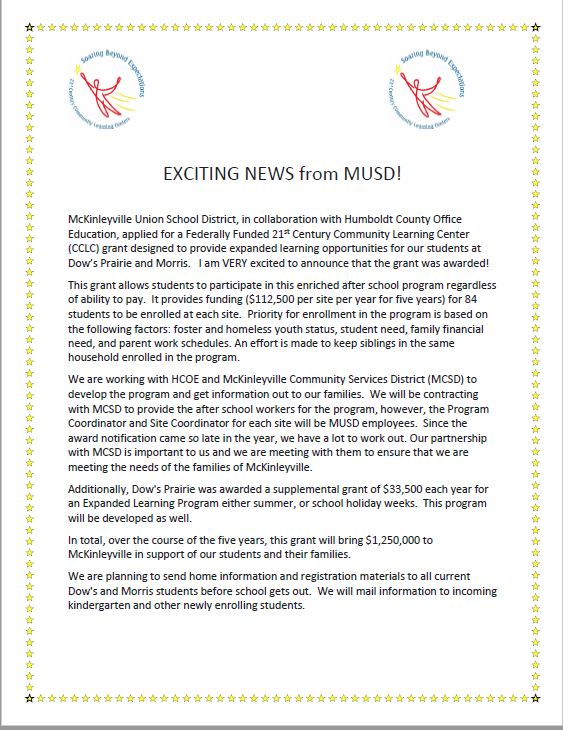 21st Century Community Learning Center Flyer
