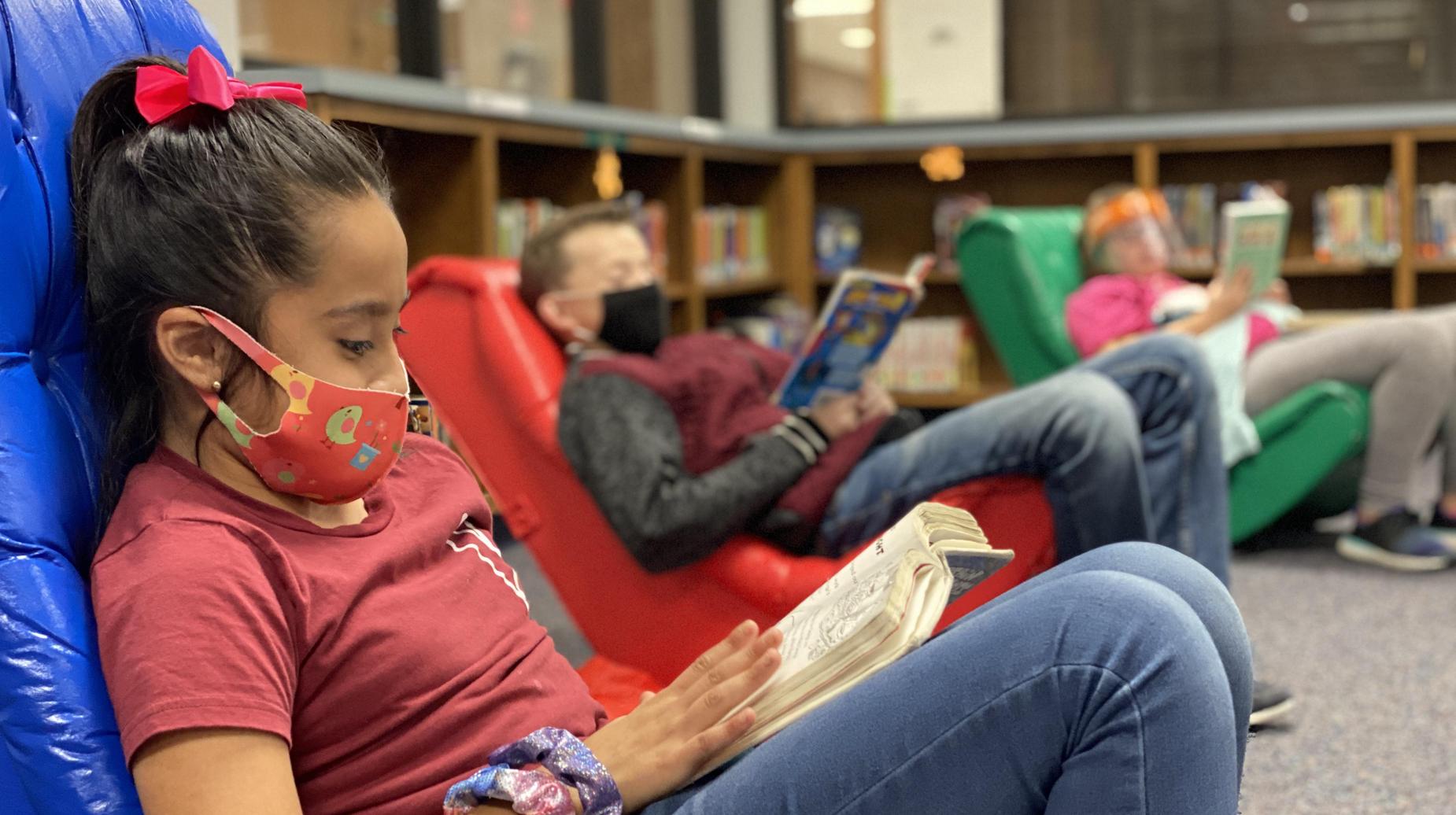 reading in the library