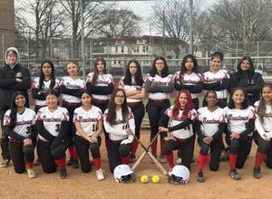 the girls softball team looking cool