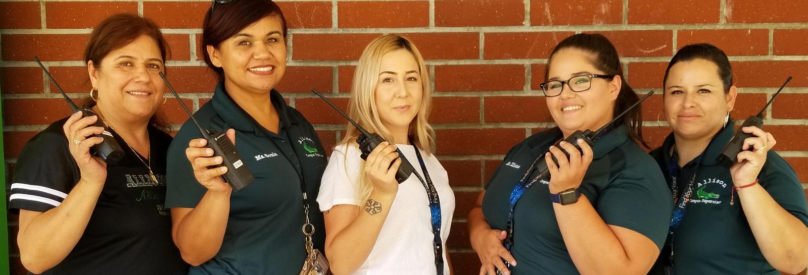 The best team of Campus Supervisors in PUSD live at Allison. Their job is critical, they make sure our students stay safe! Here they are showcasing their new radios. #proud2bepusd