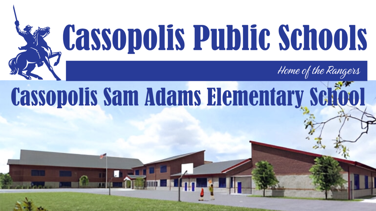 Sam Adams Elementary Banner with picture of Bldg
