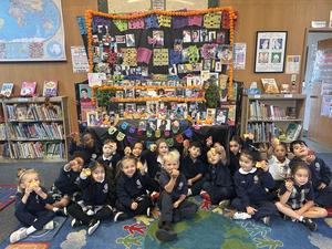 picture of JK students in front of ofrenda