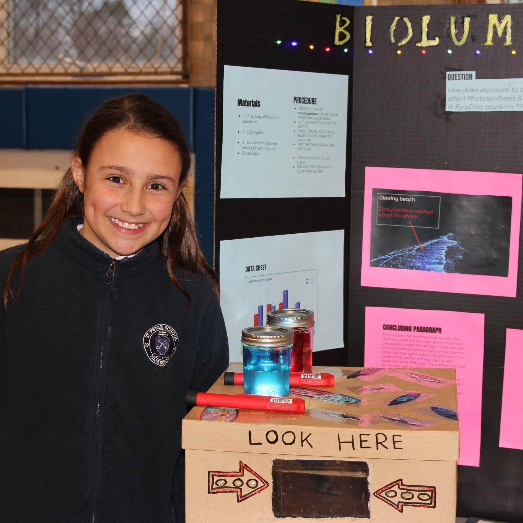 Girl with project