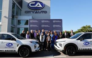 City Auto Mitsubishi donates two vehicles to Rutherford County Schools to be used in student driver programs at Central Magnet and Holloway High schools.