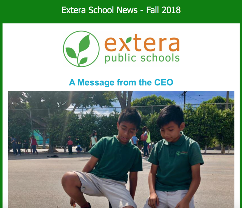 A screenshot of an issue of Extera School News