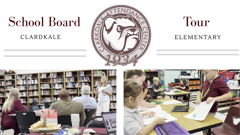 Clarkdale Elementary School Board Tour Photos on a Graphic