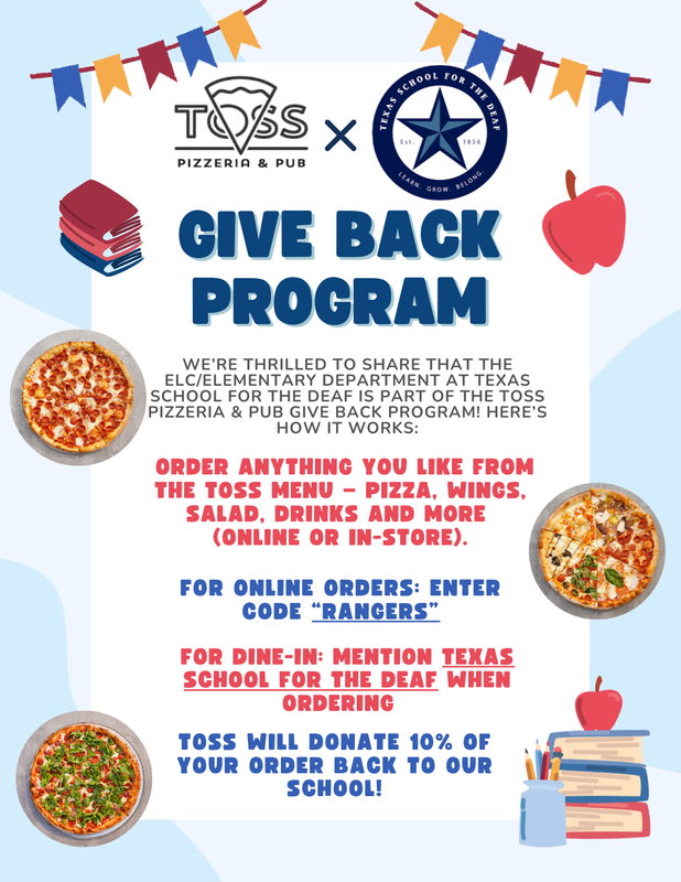 Toss Pizzeria & Pub Give Back Program