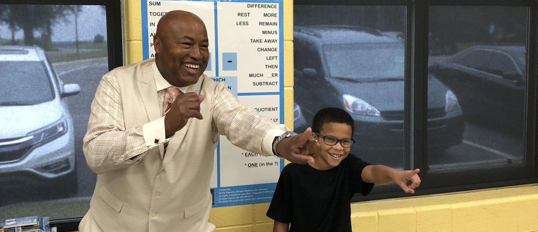 Larry Bell visits Bradley County Schools