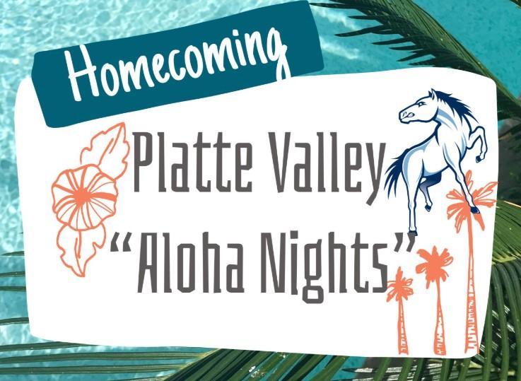 Homecoming: Platte Valley "Aloha Nights" colorful beach sign