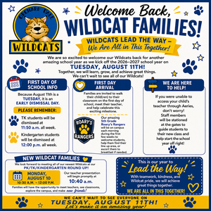 1st Day of school information