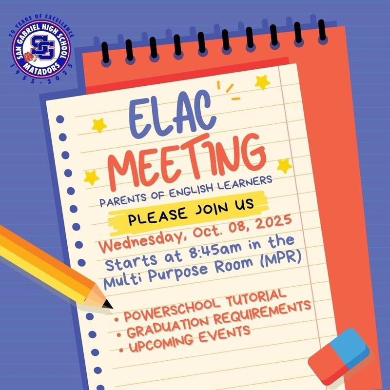 ELAC Meeting - Wednesday, October 8th at 8:45am Featured Photo