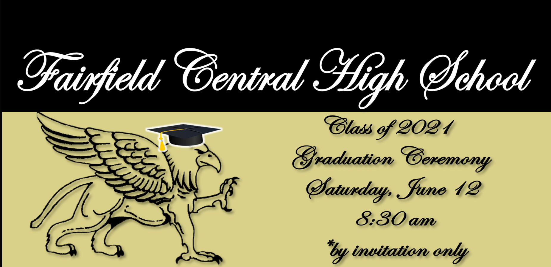 Class of 2021 Graduation Ceremony Saturday, June 12 @ 8:30 AM by invitation only