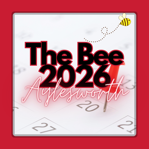 Titled "The Bee 2026 Aylesworth' on a white calendar background