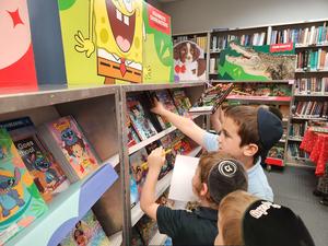Students at the book fair