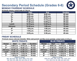 Period Schedule displayed.