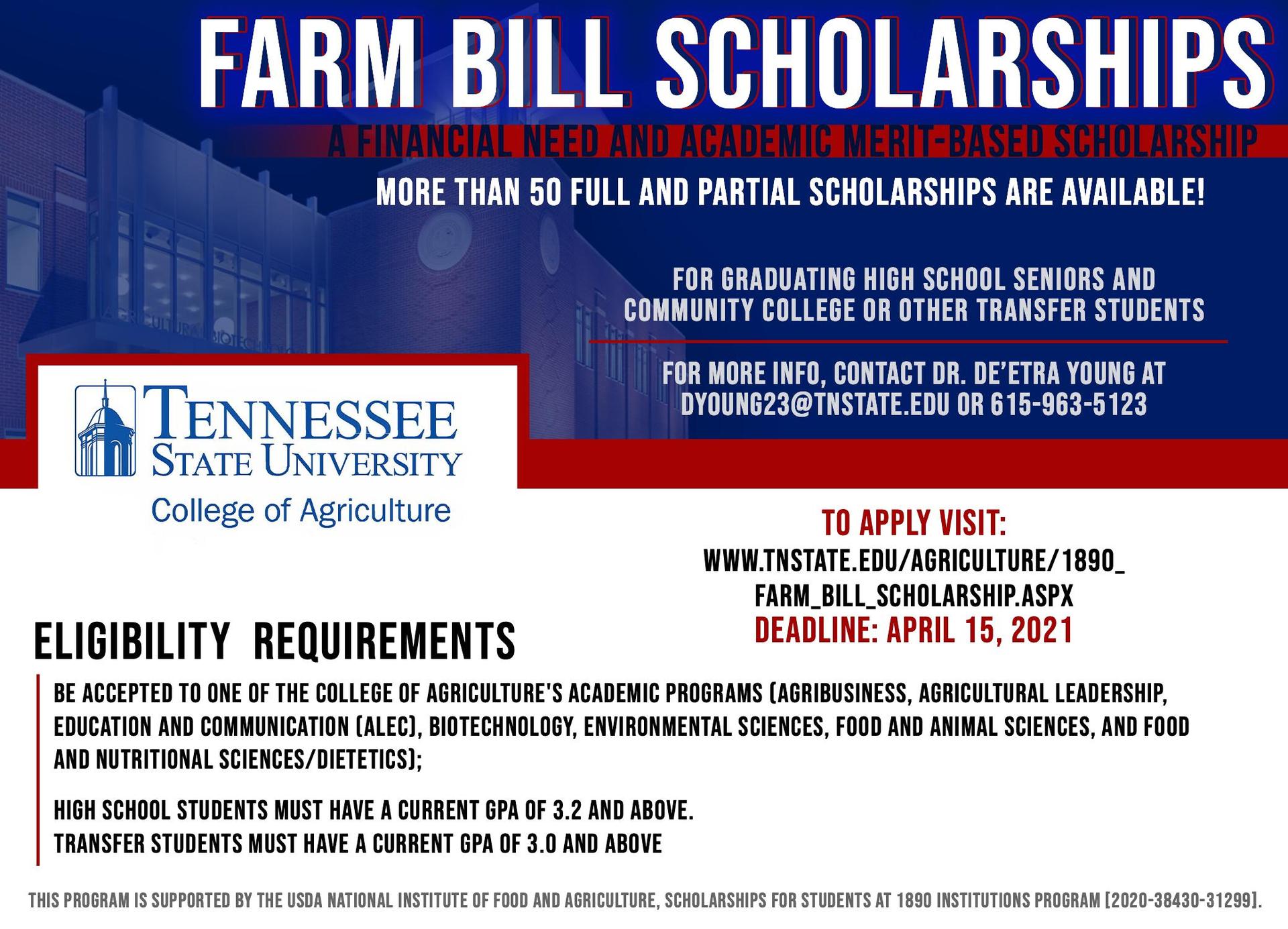 Tennessee University 2021 Scholarships
