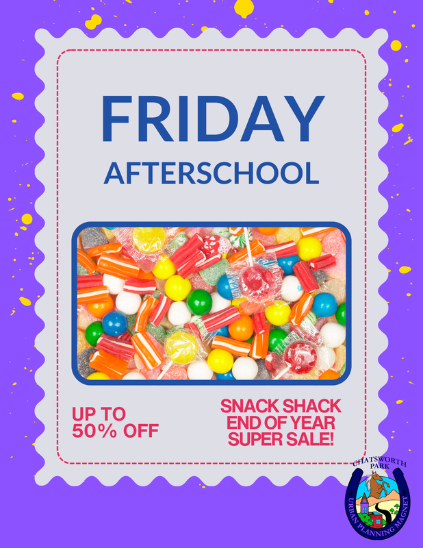 Snack Shack Friday - End of Year Sale: December 19 after school at the Hiawatha Gate.