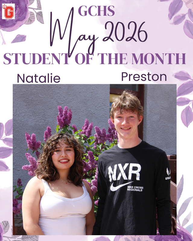May 2026 GCHS Student of the Month Featured Photo