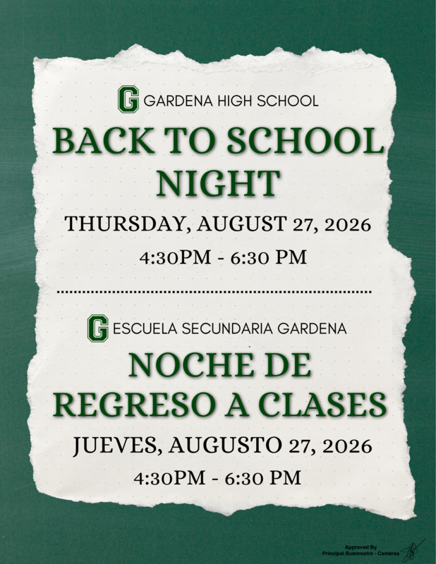 Back to School Night - 8/27