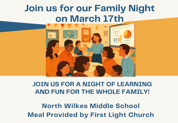 Family Night on March 17th at 5:30pm