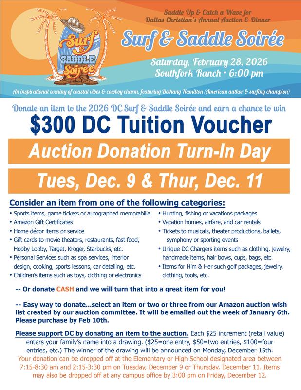 Auction Donation Turn-in Day - Thurs, Jan. 15 Featured Photo