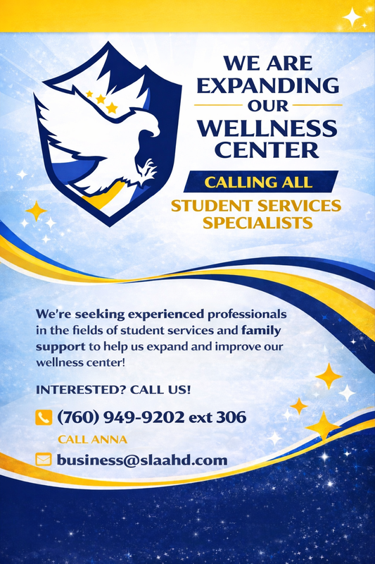 Wellness Center Expansion, seeking professionals in student services.