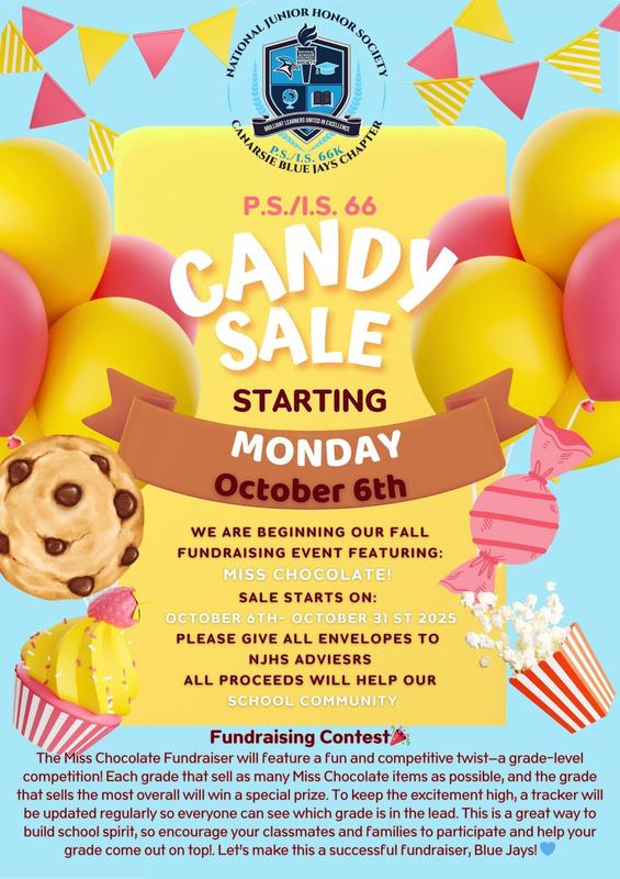 Candy Sale and Fall Fundraiser starts Monday October 6th through October 31st 2025