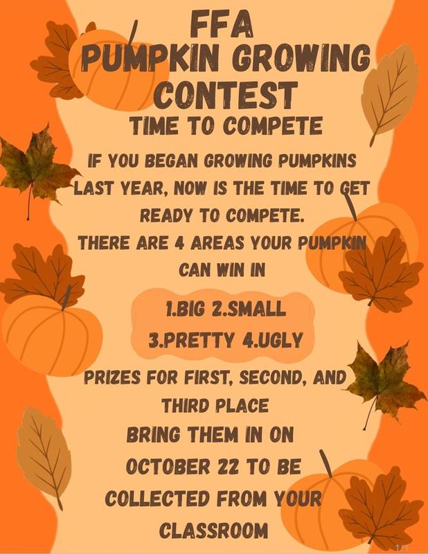 Flyer with info for Pumpkin growing contest