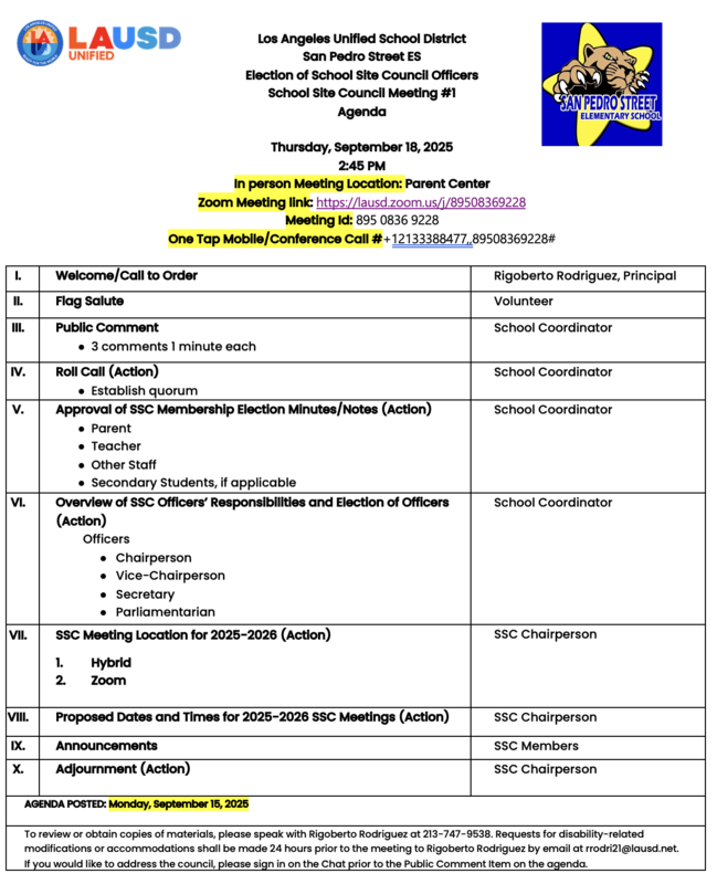 Agenda