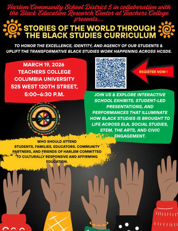 Stories of the World Through the Black Studies Curriculum Flier