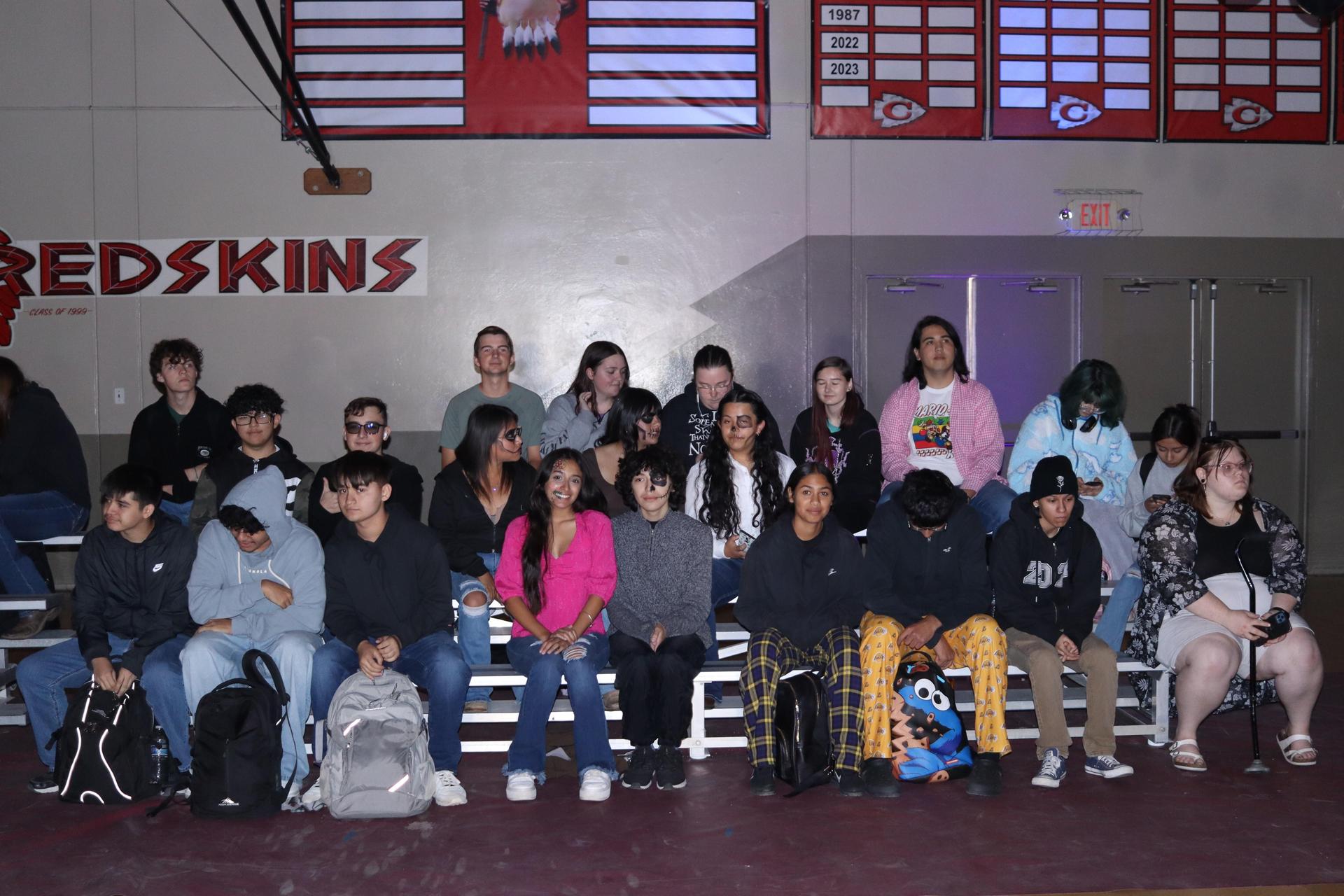 Students and staff enjoying the fall sports rally
