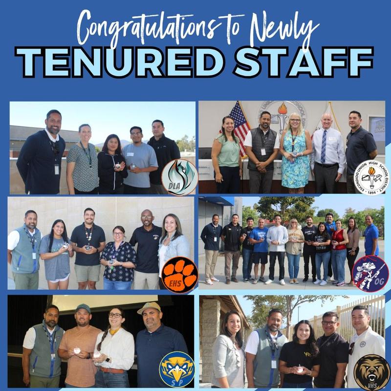 EUHSD Celebrates Newly Tenured Staff