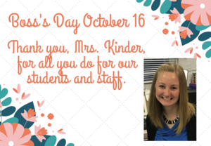Happy Boss' Day Announcement for Mrs. Kinder