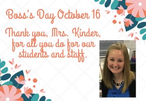 Happy Boss\' Day Announcement for Mrs. Kinder