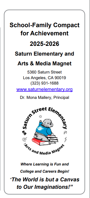 Updated Parent Family Engagement Policy and School-Family Compact/ Política actualizada de participación de los padres y las familias y acuerdo entre la escuela y la familia. Image