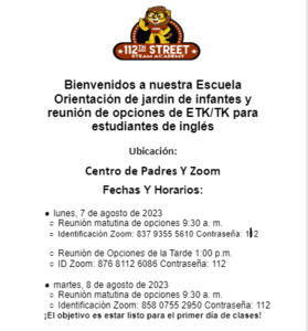 SSC/ELAC Orientation Flyer