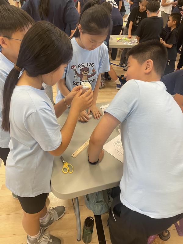 group doing a science project