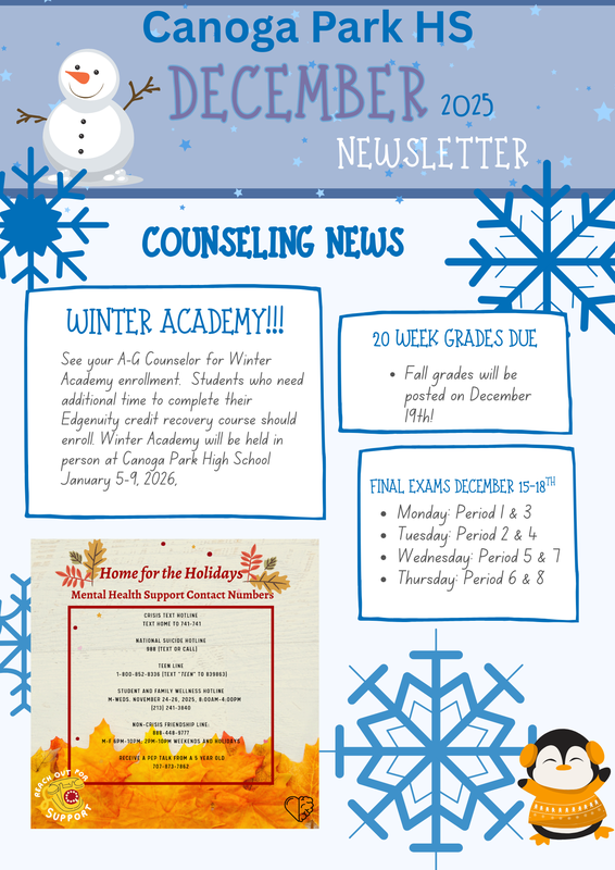 Counseling Department Newsletter for December