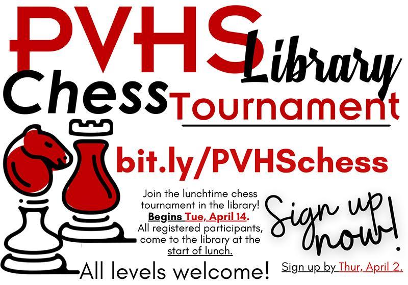 Sign up the Library's annual CHESS TOURNAMENT! Thumbnail Image