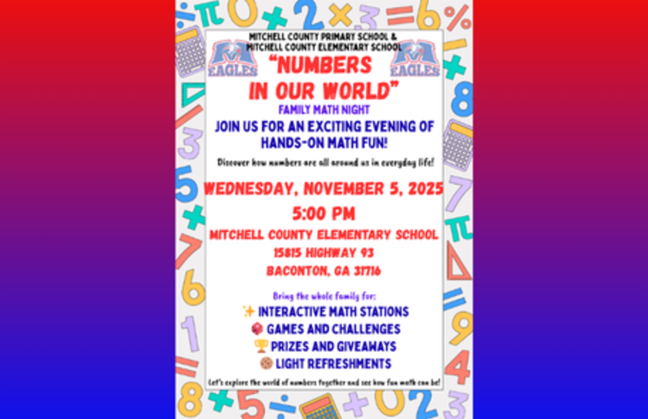 Math Night flyer in English