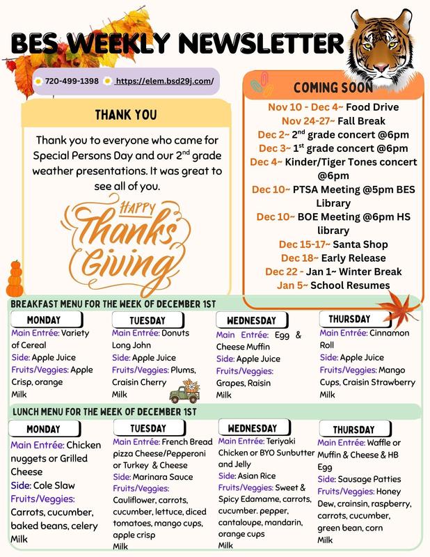 BES weekly newsletter