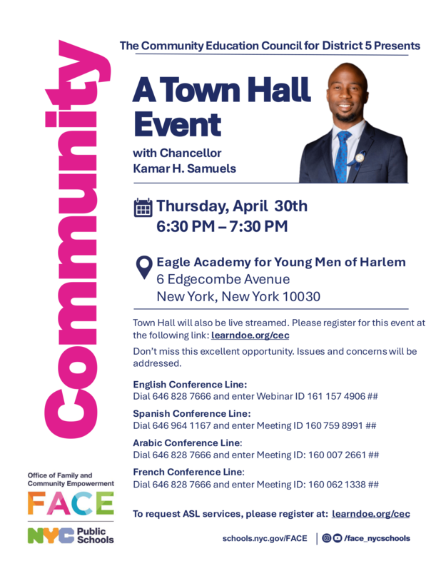 Flier for Chancellor's Town Hall