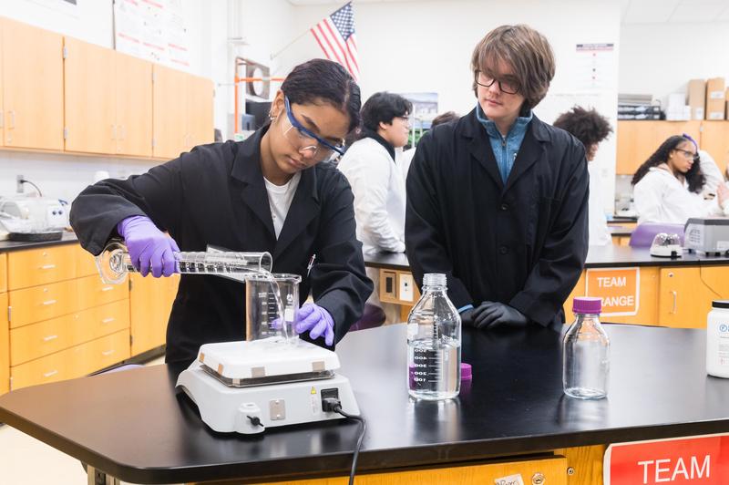 Students working in a lab