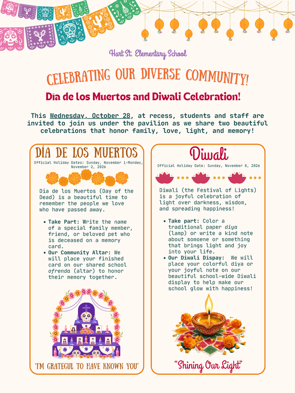 Día de los Muertos and Diwali Wednesday, October 28