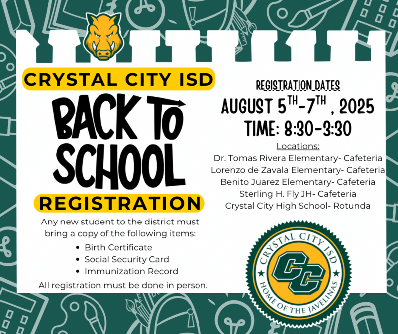 CRYSTAL CITY ISD BACK TO SCHOOL REGISTRATION Featured Photo