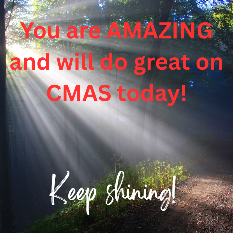 You are AMAZING and will do GREAT on CMAS today!