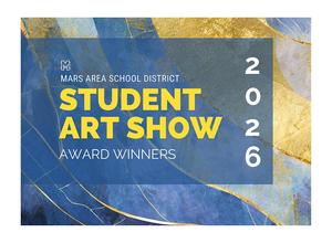 A graphic announcing a Student Art Show